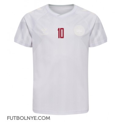 Camiseta Dinamarca Christian Eriksen #10 Visitante Equipación Mundial 2022 manga corta